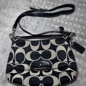Coach Black Big Logo Designer Shoulder Bag